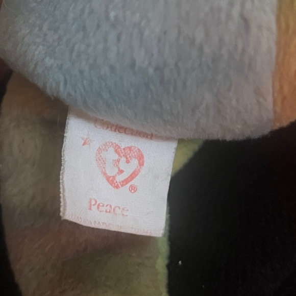 Ty Beanie Baby Peace Bear | No Hang Tag | PVC Pellets. - Picture 4 of 8